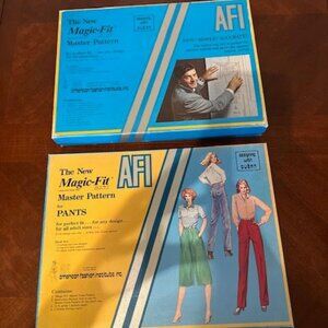 vintage 1980's AFI Magic-Fit Master sewing Pattern kit by Dusan set of 2